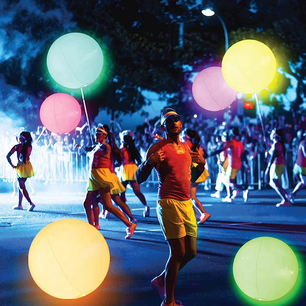 Garden Luminous LED Ball 16 Colors Luminous Bouncy Ball Swimming Pool Luminous Inflatable Balloon Beach Wedding Party Decoration