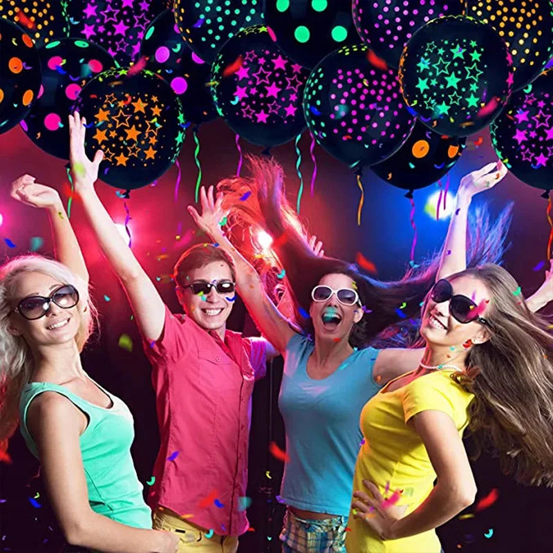 60/10PCS Fluorescent Balloons Glow In The Dark Luminous Dots Latex Balloon For Birthday Wedding Party Decoration Kids Gifts Toys