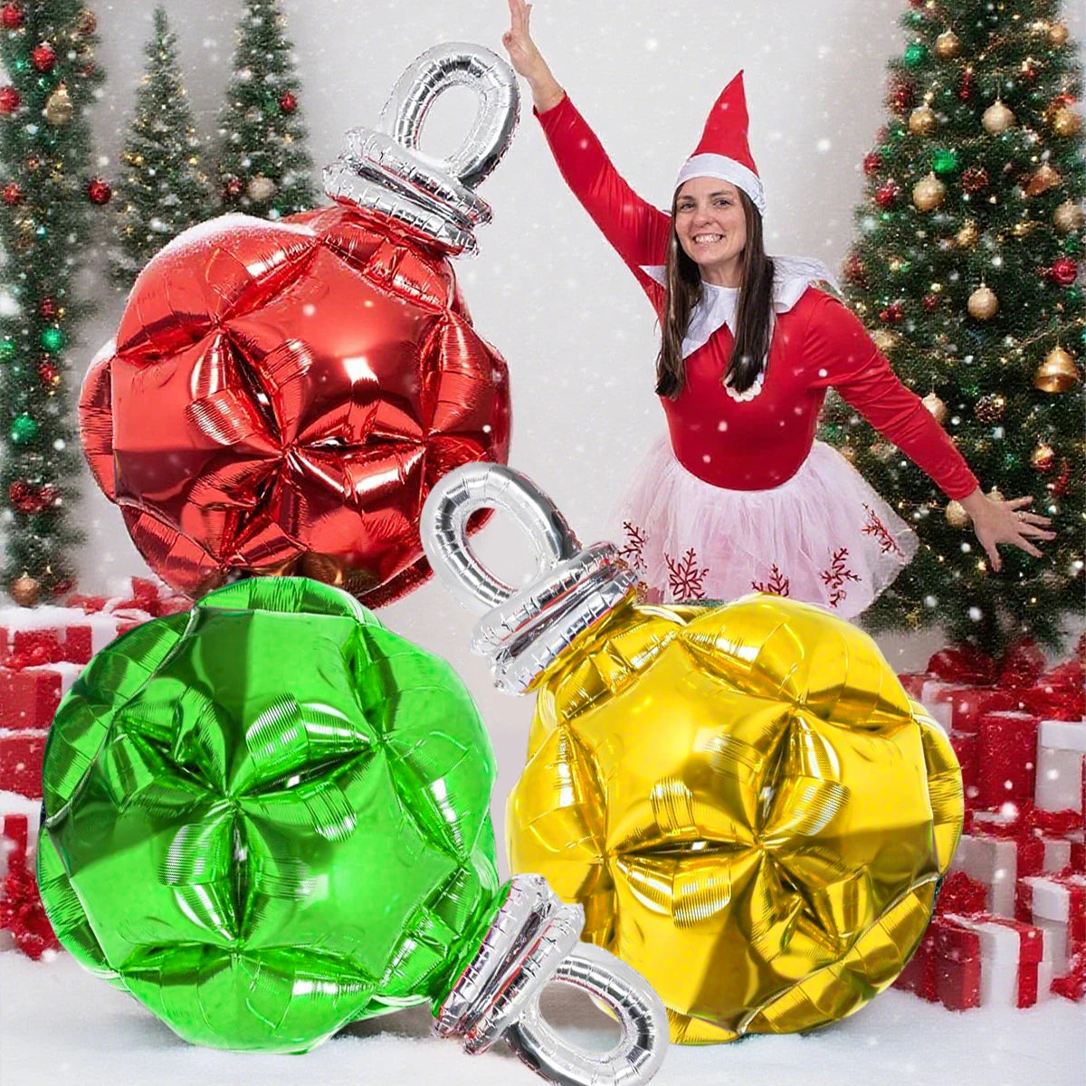 15pcs Christmas bulb decoration balloons, DIY Christmas balloons, Christmas party decorations, bulb hanging balloons