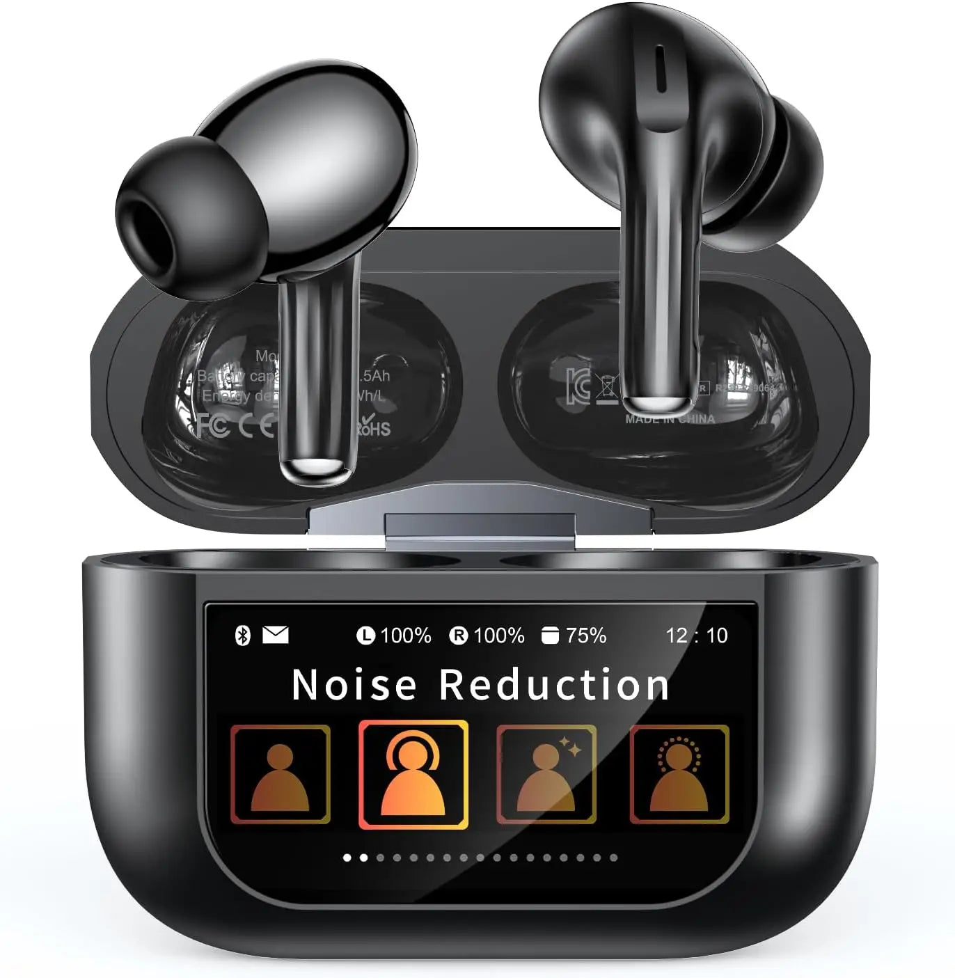 AI Languages Translator Earbuds with Screen Noise Cancelling Earphone with with 144 Languages Real Time Translation Headphones