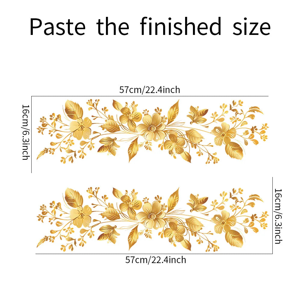 Creative Golden Floral Aesthetic Home Decoration Wallpaper Living Room Modern Art Mural Bedroom Toilet Decal Bathroom Wall Decor
