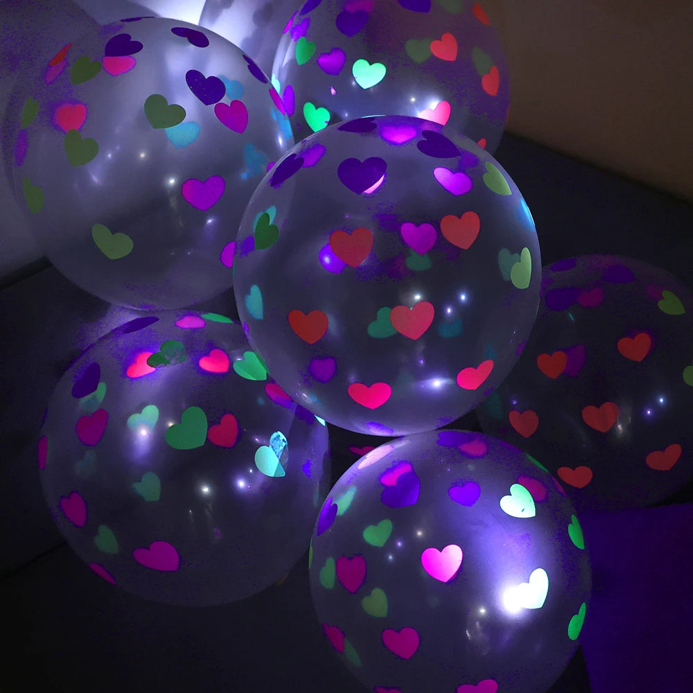 60/10PCS Fluorescent Balloons Glow In The Dark Luminous Dots Latex Balloon For Birthday Wedding Party Decoration Kids Gifts Toys