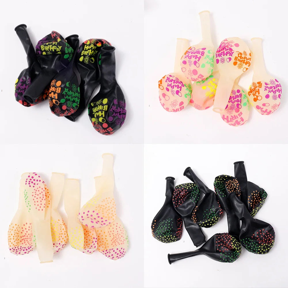 60/10PCS Fluorescent Balloons Glow In The Dark Luminous Dots Latex Balloon For Birthday Wedding Party Decoration Kids Gifts Toys