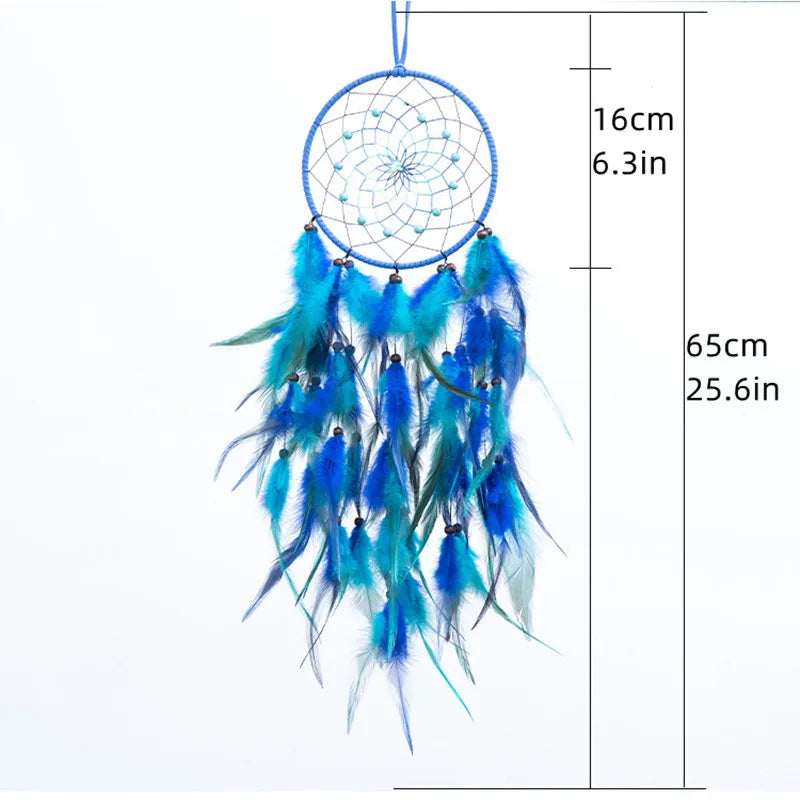 Blue Dream Catcher Hanging Home Decor Feahter Dreamcatcher Catchers Aesthetic Living Girl Room Bedroom Decoration Nordic Style