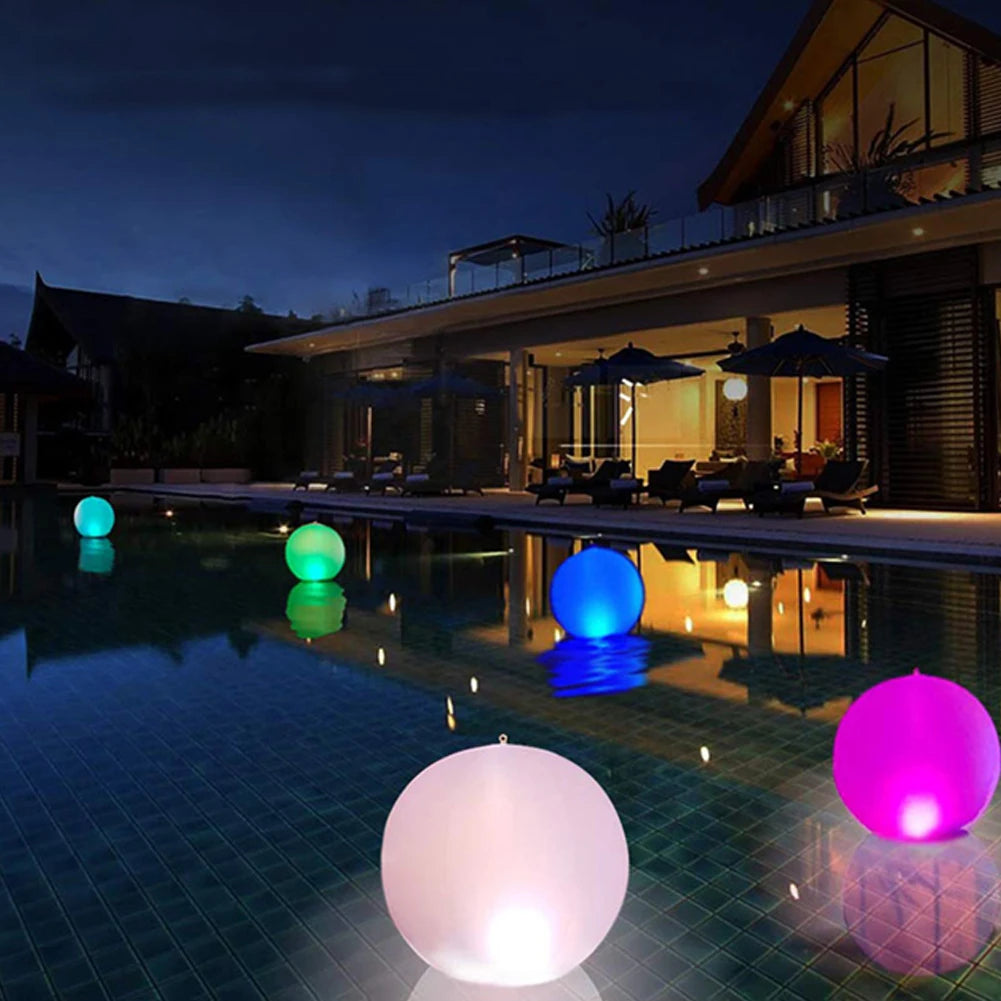 Garden Luminous LED Ball 16 Colors Luminous Bouncy Ball Swimming Pool Luminous Inflatable Balloon Beach Wedding Party Decoration