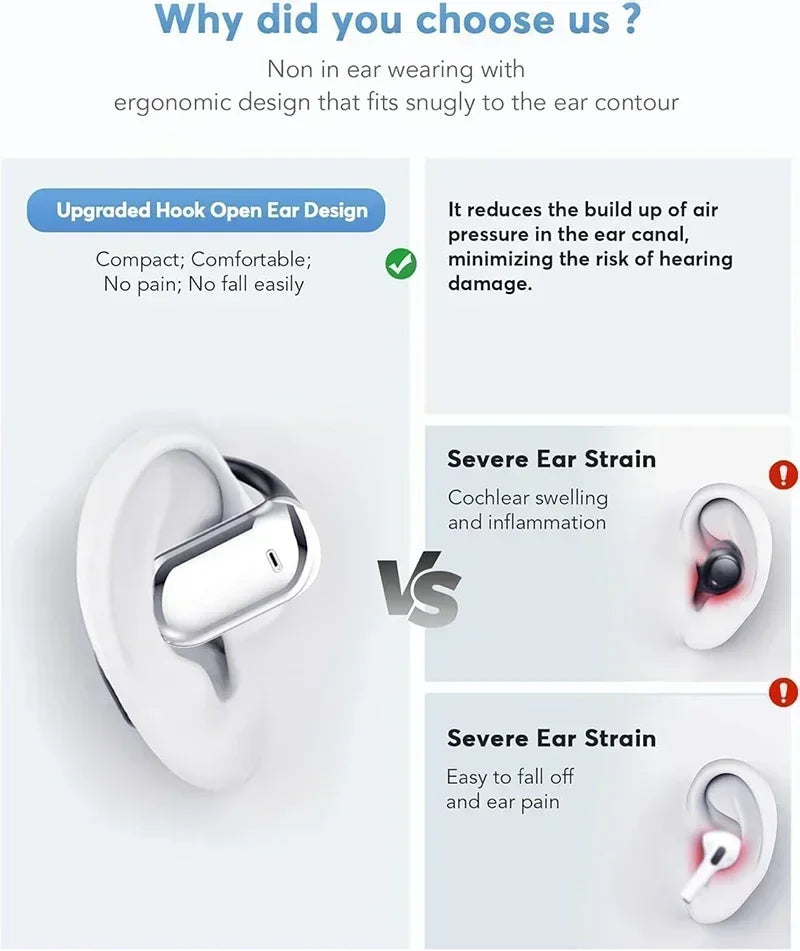UYUXIO Real Time Ai Translation Wireless Earphone with 144 Languages Translator Earbuds OWS Headphones Ear Buds for Travel