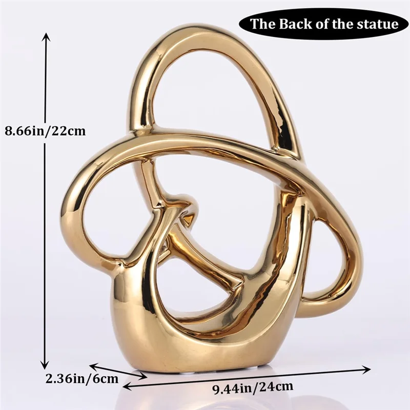 ABYN-Modern Gold Decor  Geometric Sculpture, Abstract Home Accent & Tabletop Figurine