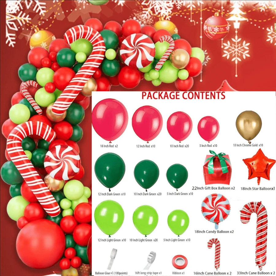 Merry Christmas Decoration Balloons Suit Christmas Theme Balloon Arch Garland Set Xmas Navidad New Year Gift Party Decor 2026