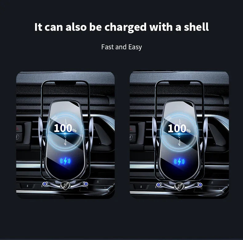 Car Phone Holder 15W Wireless Fast Charger Magnetic Charger Head Touch Control for iPhone 12 13 14 15 Pro Max Xiaomi Huawei