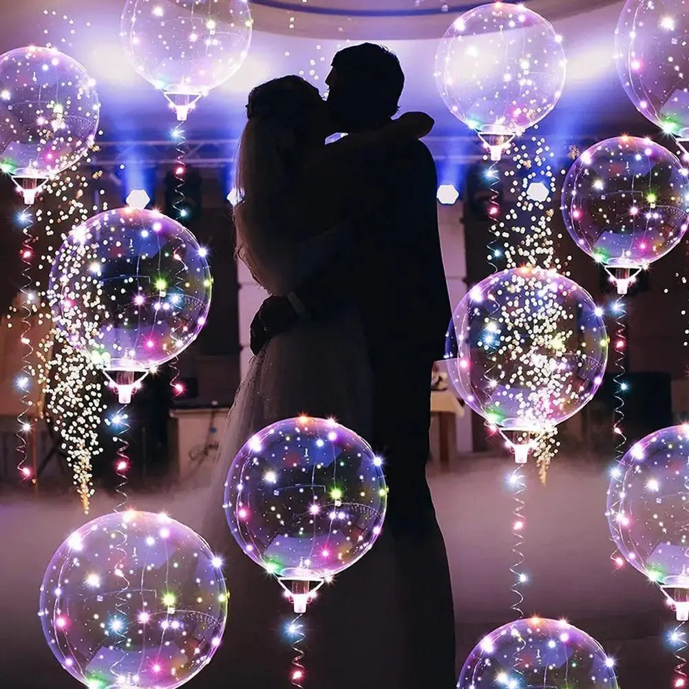 3PCS LED Balloon With Light Transparent Helium Bobo Ballons For Wedding Birthday Christmas Party Decoration LED Light Balloons