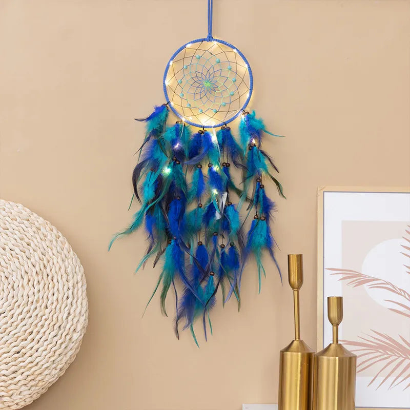 Blue Dream Catcher Hanging Home Decor Feahter Dreamcatcher Catchers Aesthetic Living Girl Room Bedroom Decoration Nordic Style