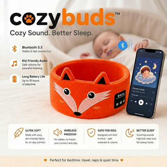 Cozybuds™ Kids Headband Headphones – Soft, Volume-Safe Sound for Little Ears