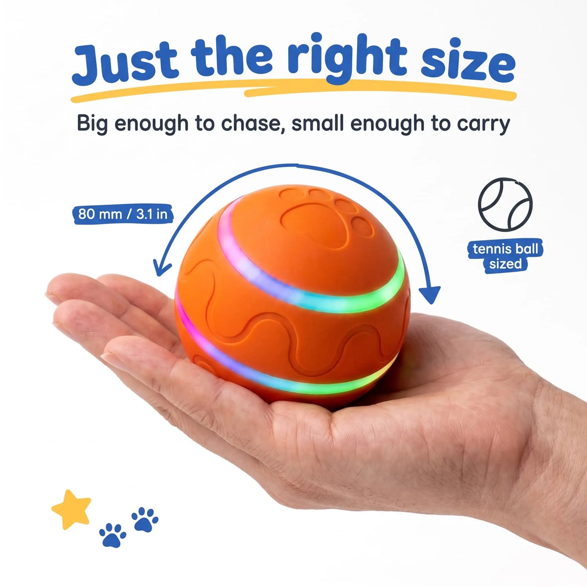 Interactive LED Dog Ball | Self-Rolling & Bouncing Toy for Dogs