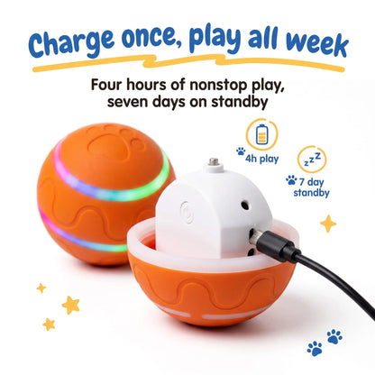 Interactive LED Dog Ball | Self-Rolling & Bouncing Toy for Dogs