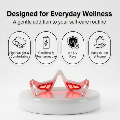 Ravlumi Red Light Eye Care Glasses — Rechargeable 630nm LED Wellness Device