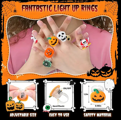 Light-Up Rings | Halloween LED Party Favor Set