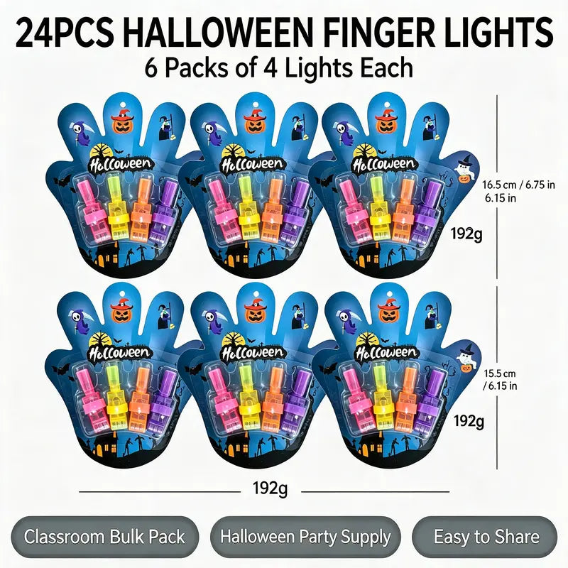 Halloween LED Finger Projection Lights – Party Favor Sets