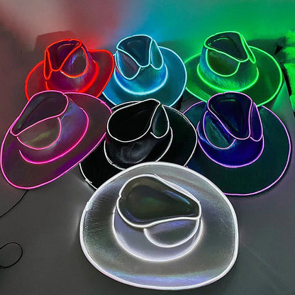Light-Up LED Cowboy Hat – 8 Neon Colors