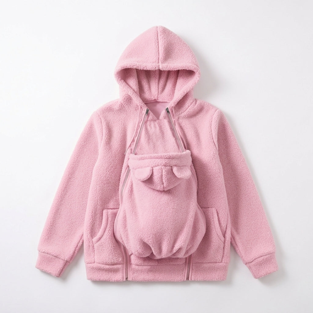 Baby Carrier Fleece Hoodie | Hands-Free Warmth for Mom & Baby