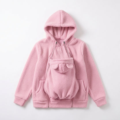 Baby Carrier Fleece Hoodie | Hands-Free Warmth for Mom & Baby