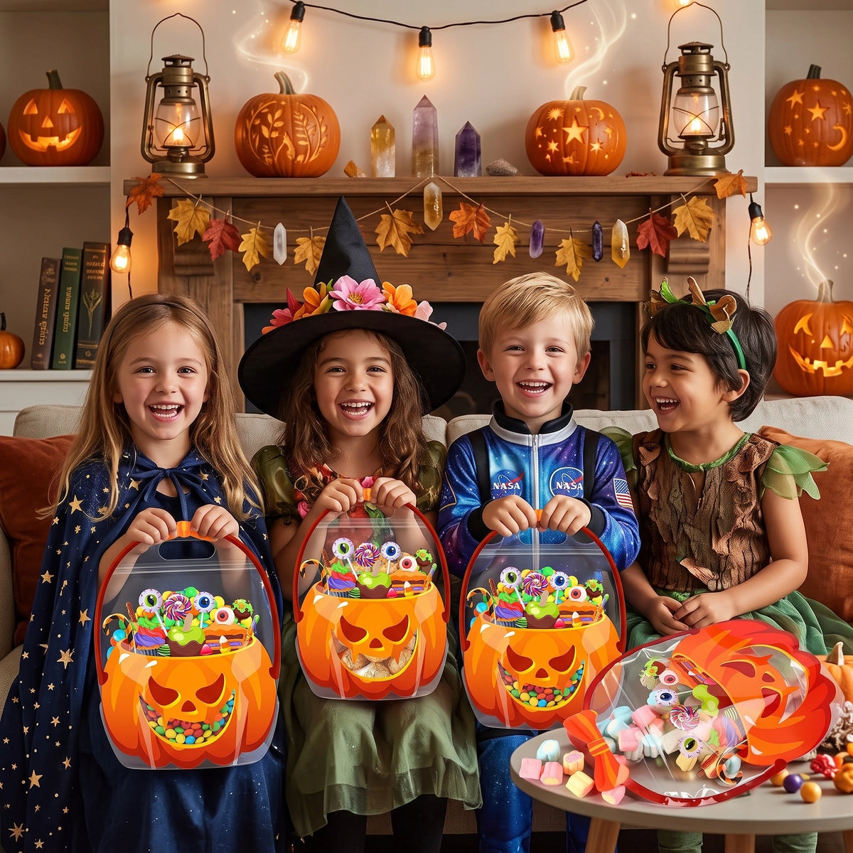Halloween Treat Bags | Resealable Pumpkin Candy Bags