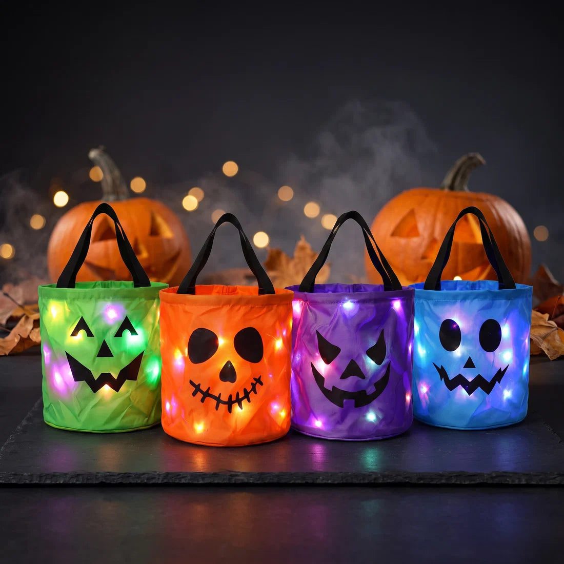 Halloween LED Candy Bags | Light-Up Trick or Treat Bags