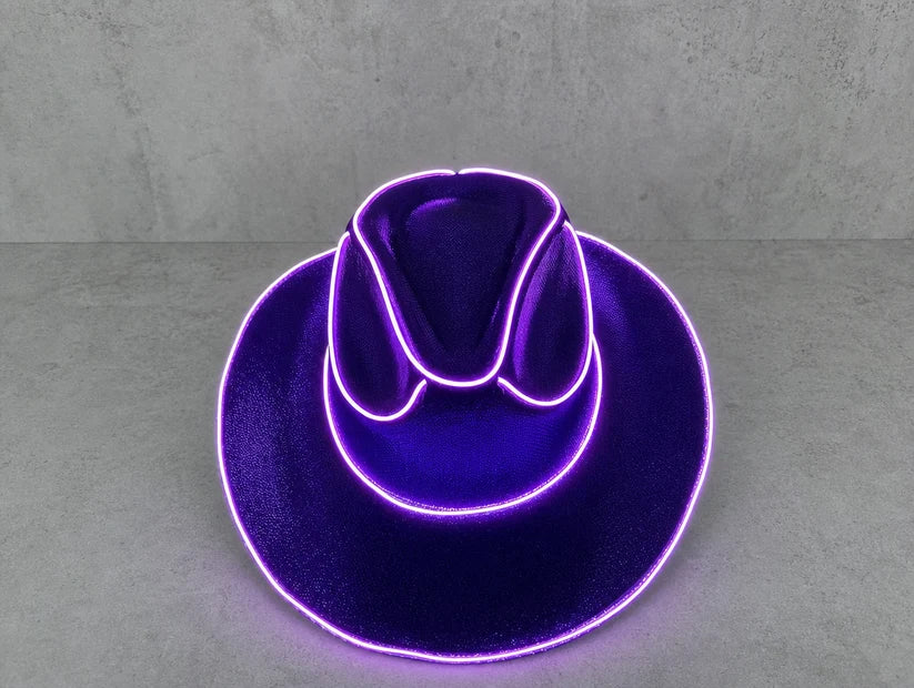 Light-Up LED Cowboy Hat – 8 Neon Colors