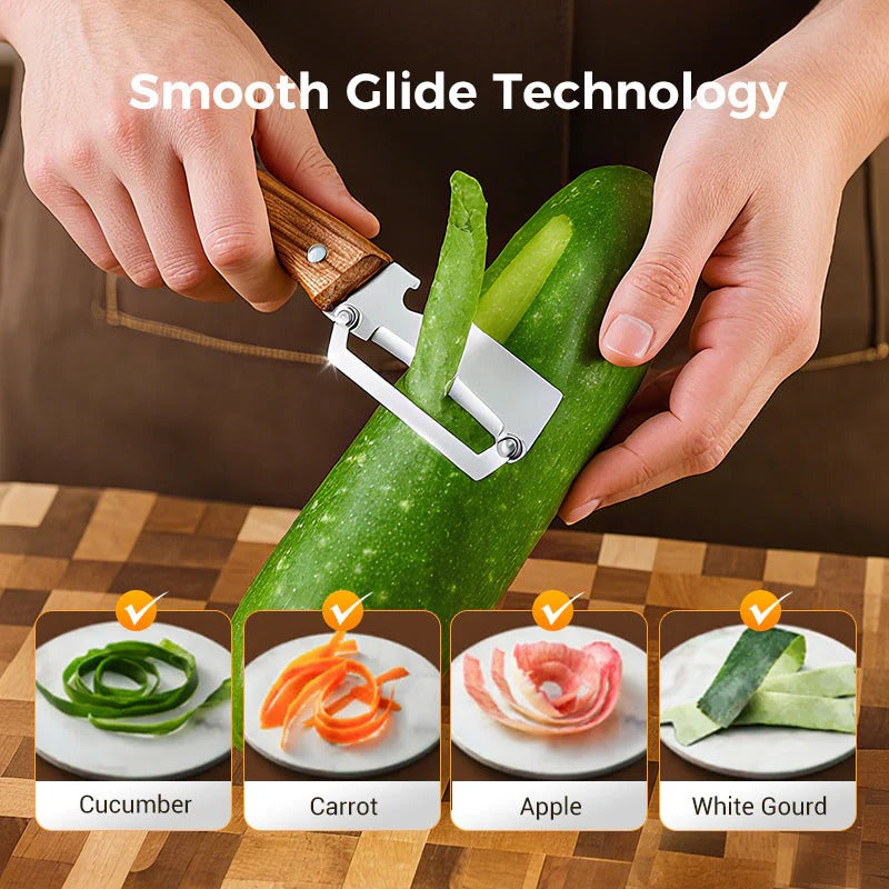 SwiftPeel™ 4-in-1 Stainless Steel Vegetable Peeler