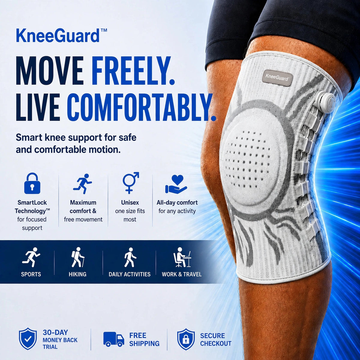 KneeGuard™ — Smart Support. Stable Every Step.