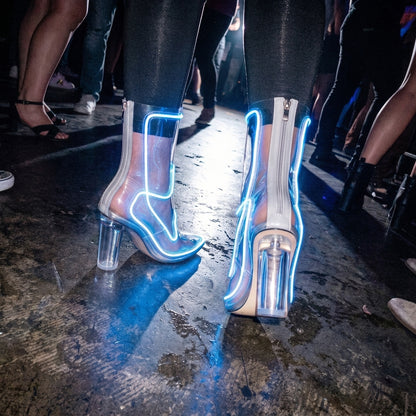 PulseWalk™ LED Light-Up Boots | Clear Glow Boots for Parties & Festivals