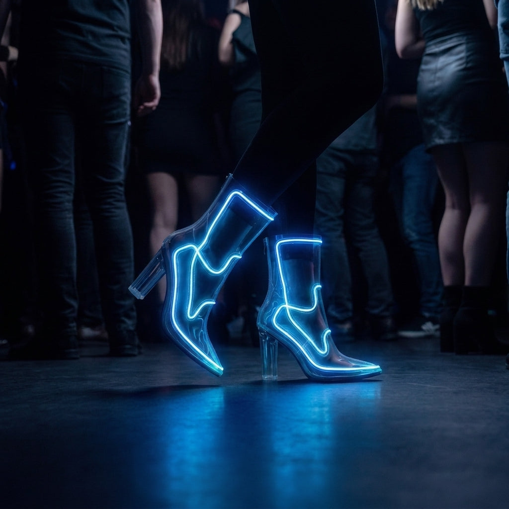 PulseWalk™ LED Light-Up Boots | Clear Glow Boots for Parties & Festivals