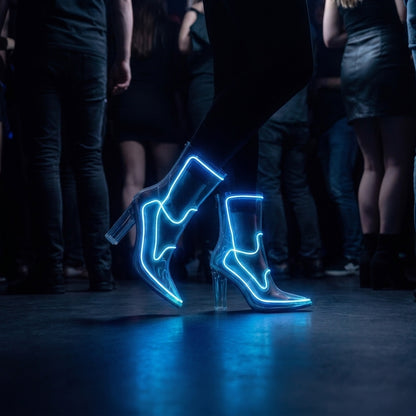 PulseWalk™ LED Light-Up Boots | Clear Glow Boots for Parties & Festivals