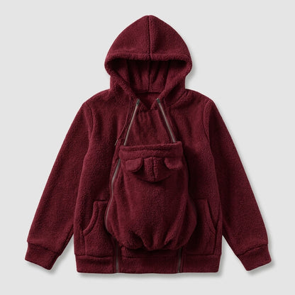 Baby Carrier Fleece Hoodie | Hands-Free Warmth for Mom & Baby