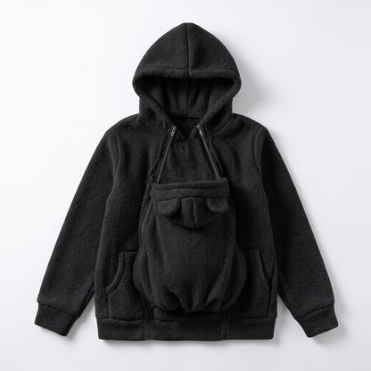 Baby Carrier Fleece Hoodie | Hands-Free Warmth for Mom & Baby