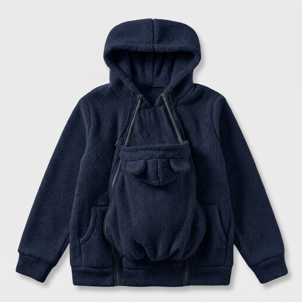 Baby Carrier Fleece Hoodie | Hands-Free Warmth for Mom & Baby
