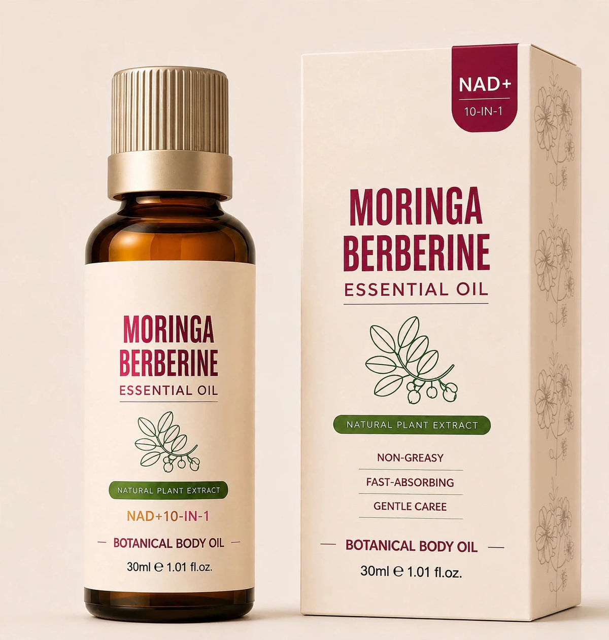 Moringa Berberine™ Body Sculpting Massage Oil — Firm, Smooth & Tone