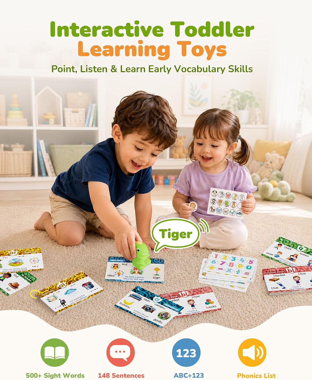 Dinosaur Talking Pen & Phonics Flash Cards