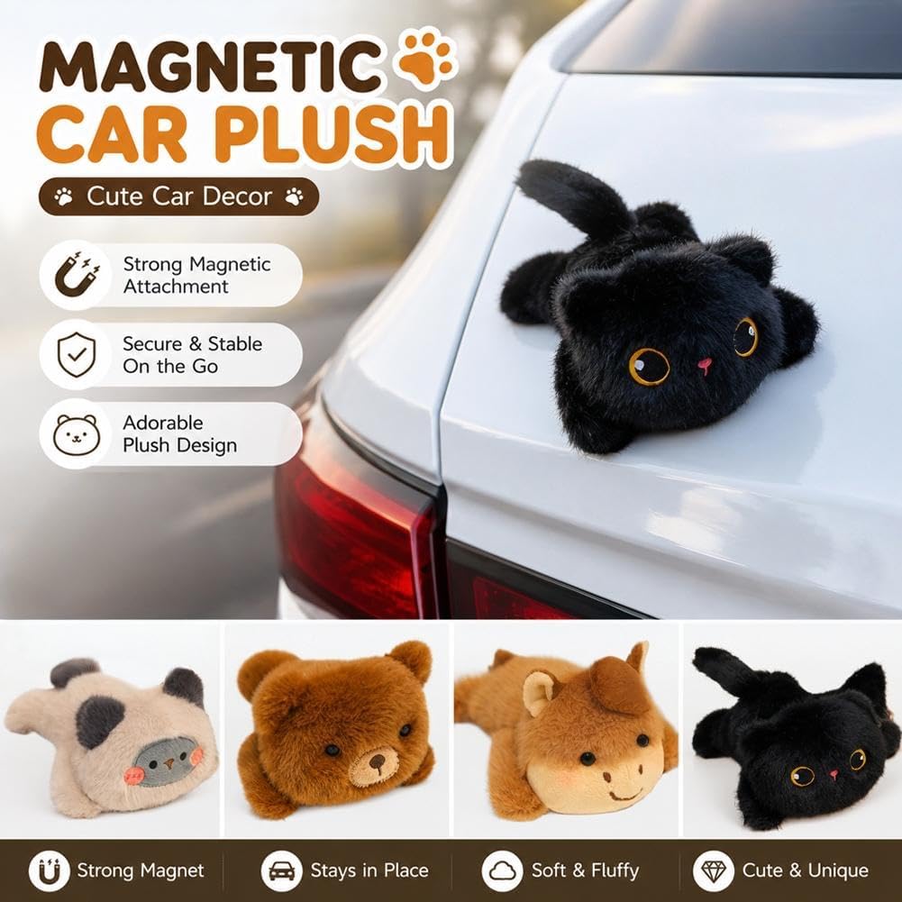 Magnetic Cat Ornament | Cute Car Dashboard & Fridge Decoration