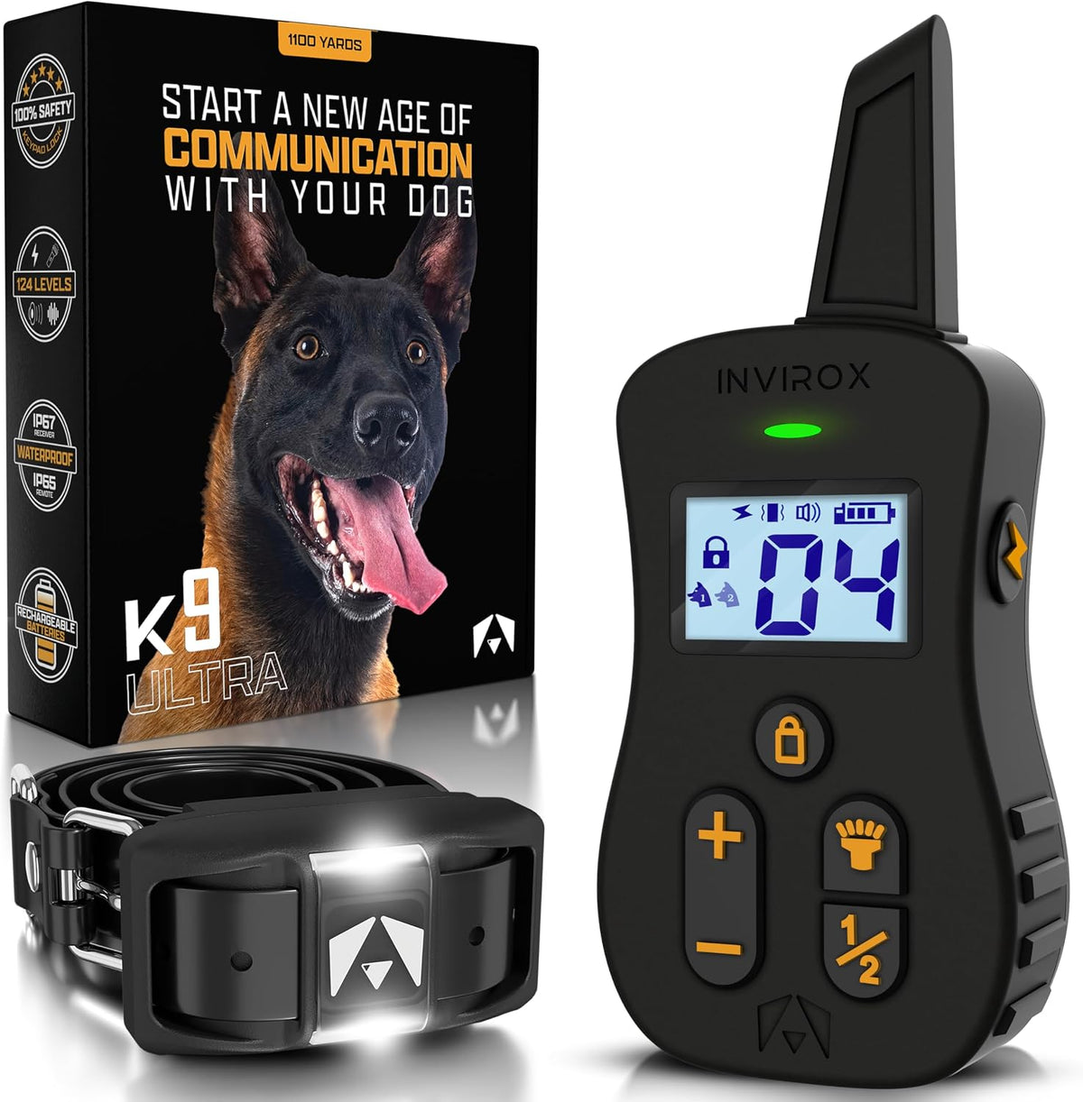 Remote Dog Training Collar | Waterproof Training E-Collar with Night Light