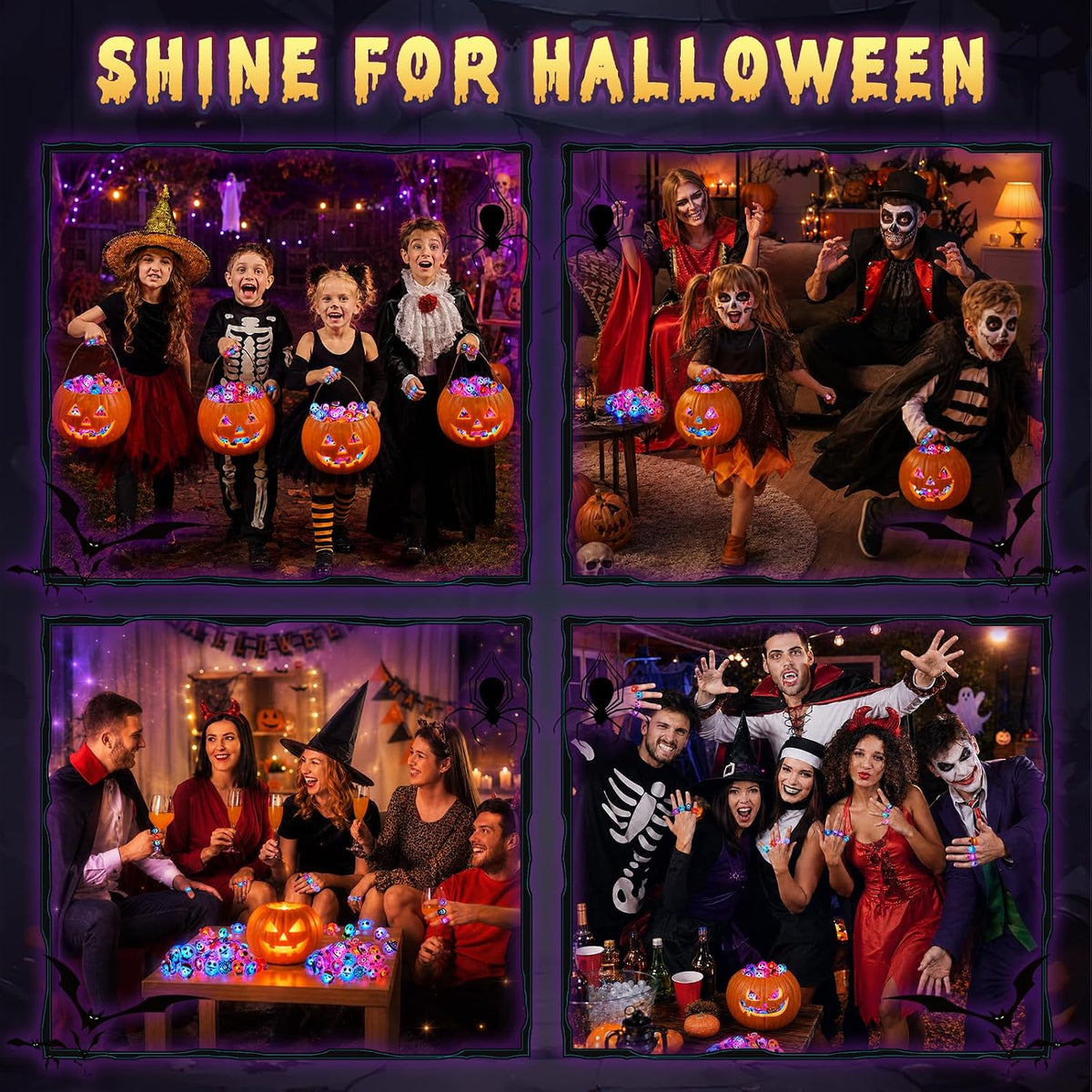Light-Up Rings | Halloween LED Party Favor Set