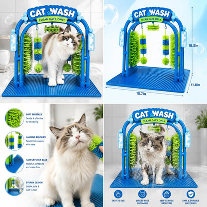 Cat Grooming Station | Easy Bathing, Brushing & Shedding Control