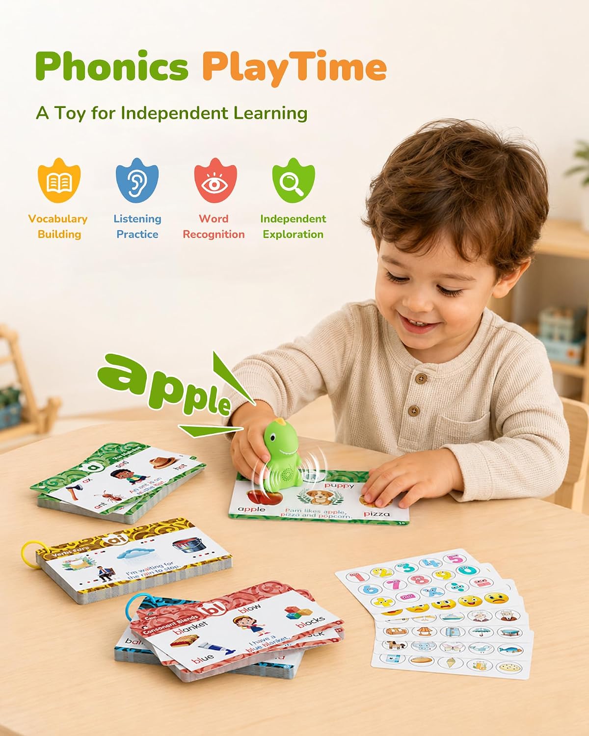 Dinosaur Talking Pen & Phonics Flash Cards