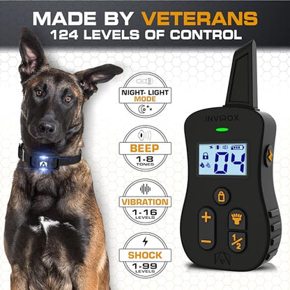 Remote Dog Training Collar | Waterproof Training E-Collar with Night Light