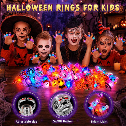 Light-Up Rings | Halloween LED Party Favor Set