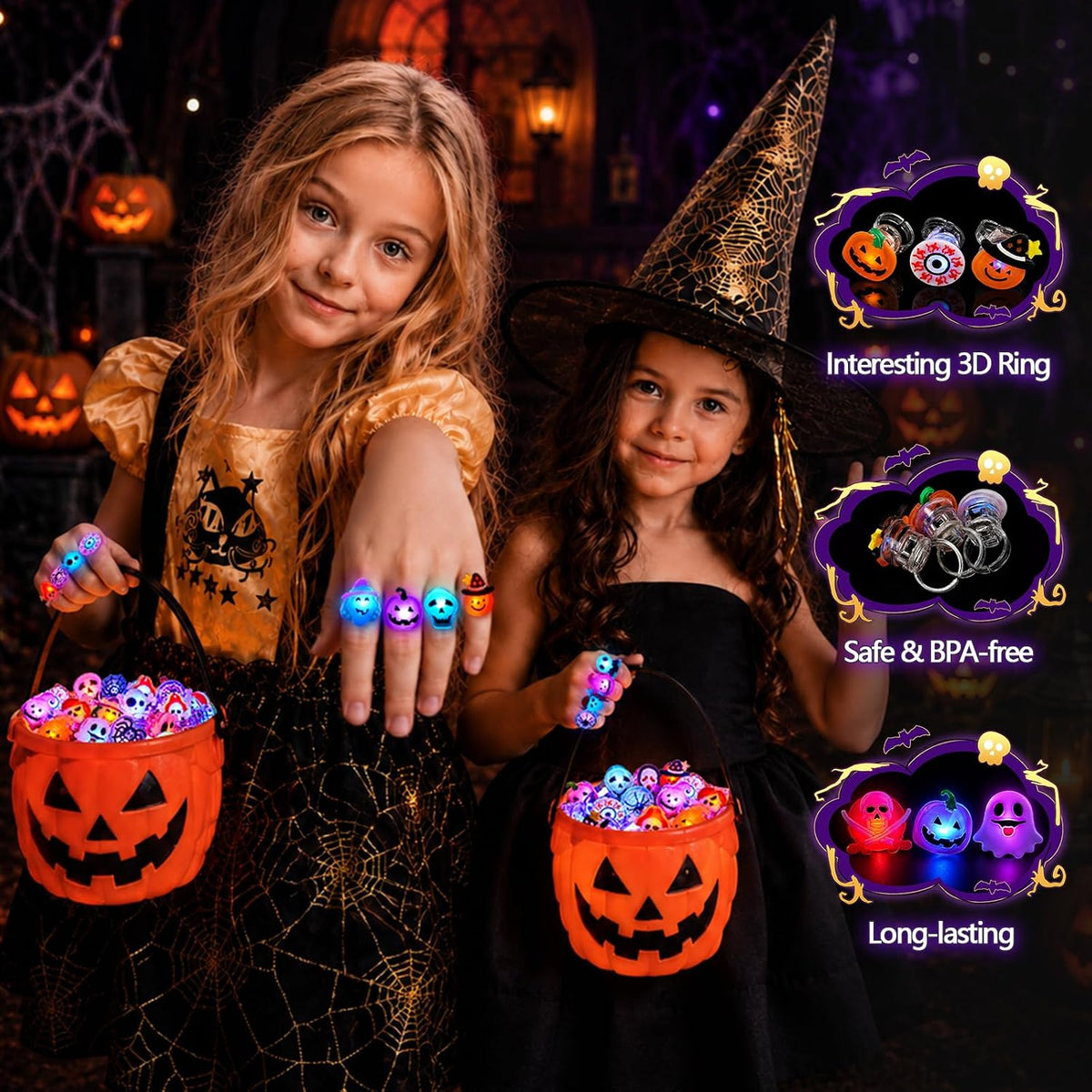 Light-Up Rings | Halloween LED Party Favor Set