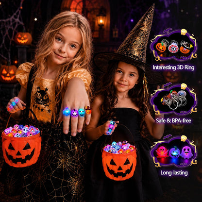 Light-Up Rings | Halloween LED Party Favor Set
