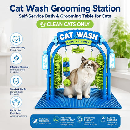 Cat Grooming Station | Easy Bathing, Brushing & Shedding Control