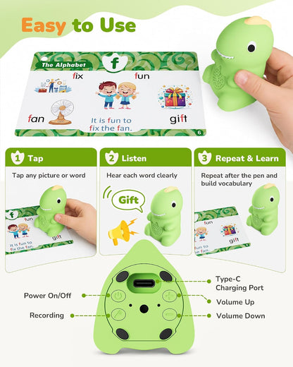 Dinosaur Talking Pen & Phonics Flash Cards