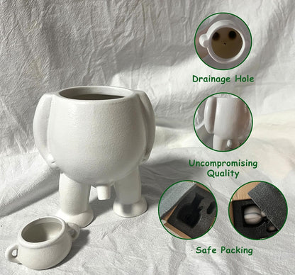 Funny Ceramic Planter | Unique Human-Shaped Pot for Home & Garden